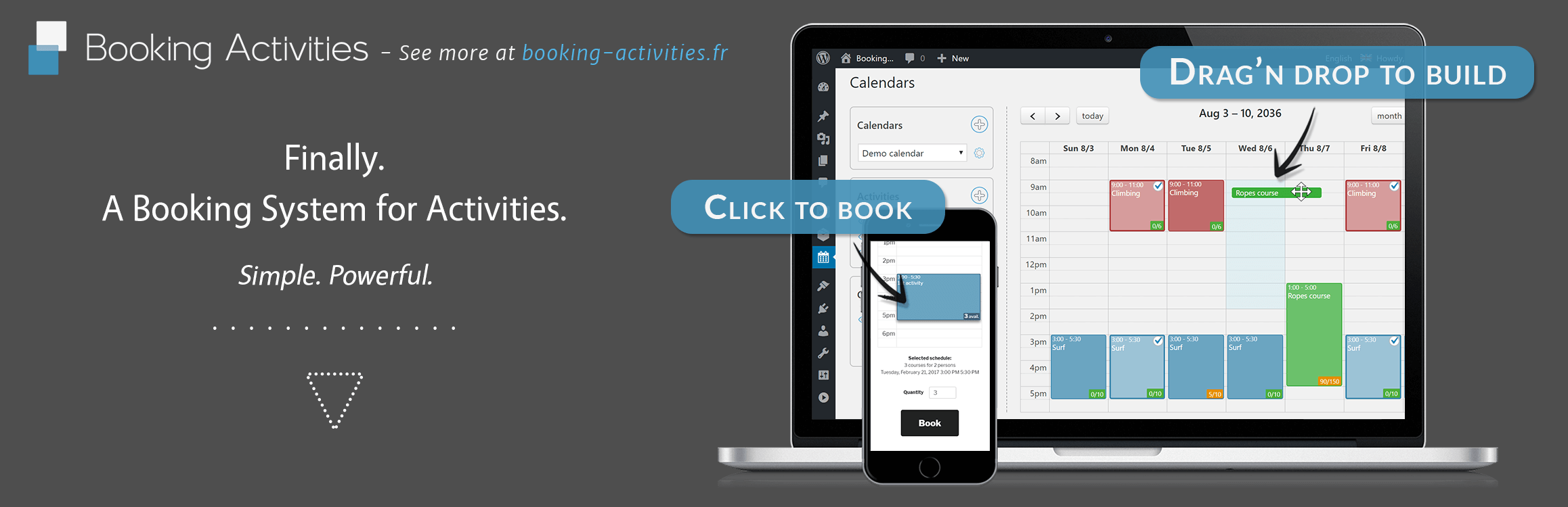 booking activities agenda plugin wordpress